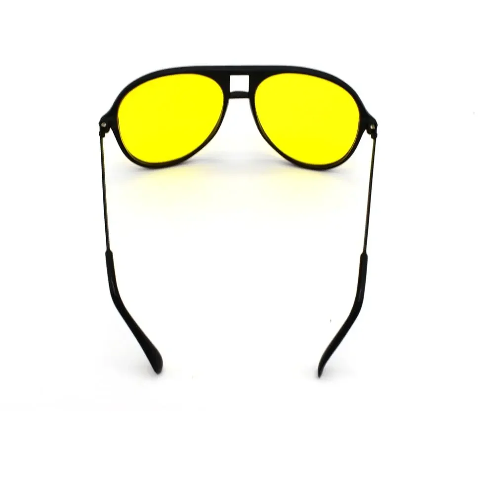 NightVue Aviator Black/Yellow Sunglasses - LENSES: FAIR / FRAMES: GOOD CONDITION
